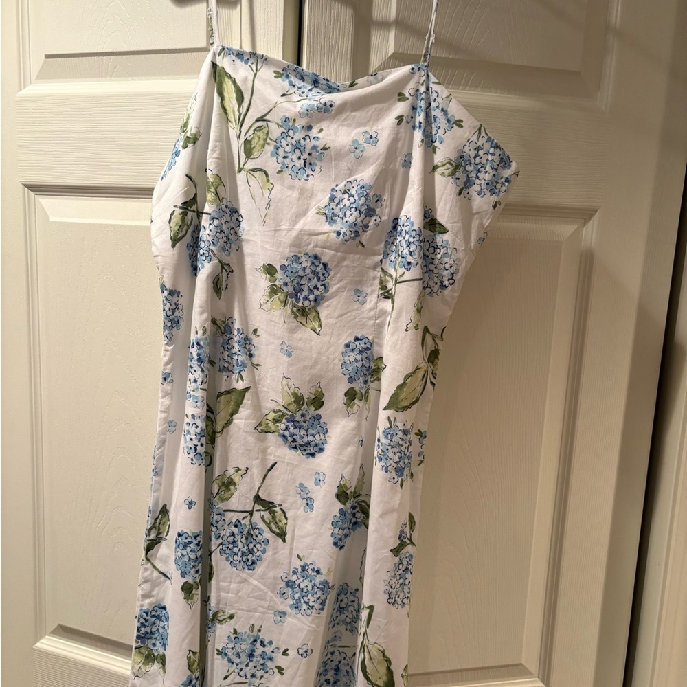 Kiel James Patrick Blue Hydrangea Floral Mini Dress